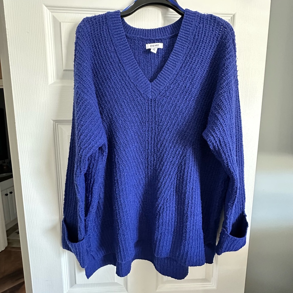Nine West Deep Blue V-Neck Sweater